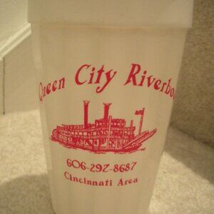 Drinking Glass Queen City Riverboats Tall Stacks Festival Cup Cincinnati Ohio